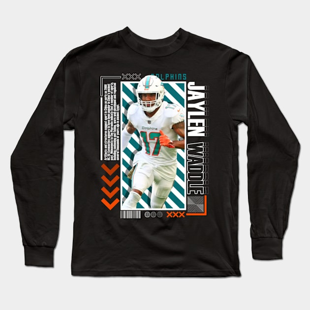 Jaylen Waddle Paper Poster Version 10 Long Sleeve T-Shirt by art.Hamdan